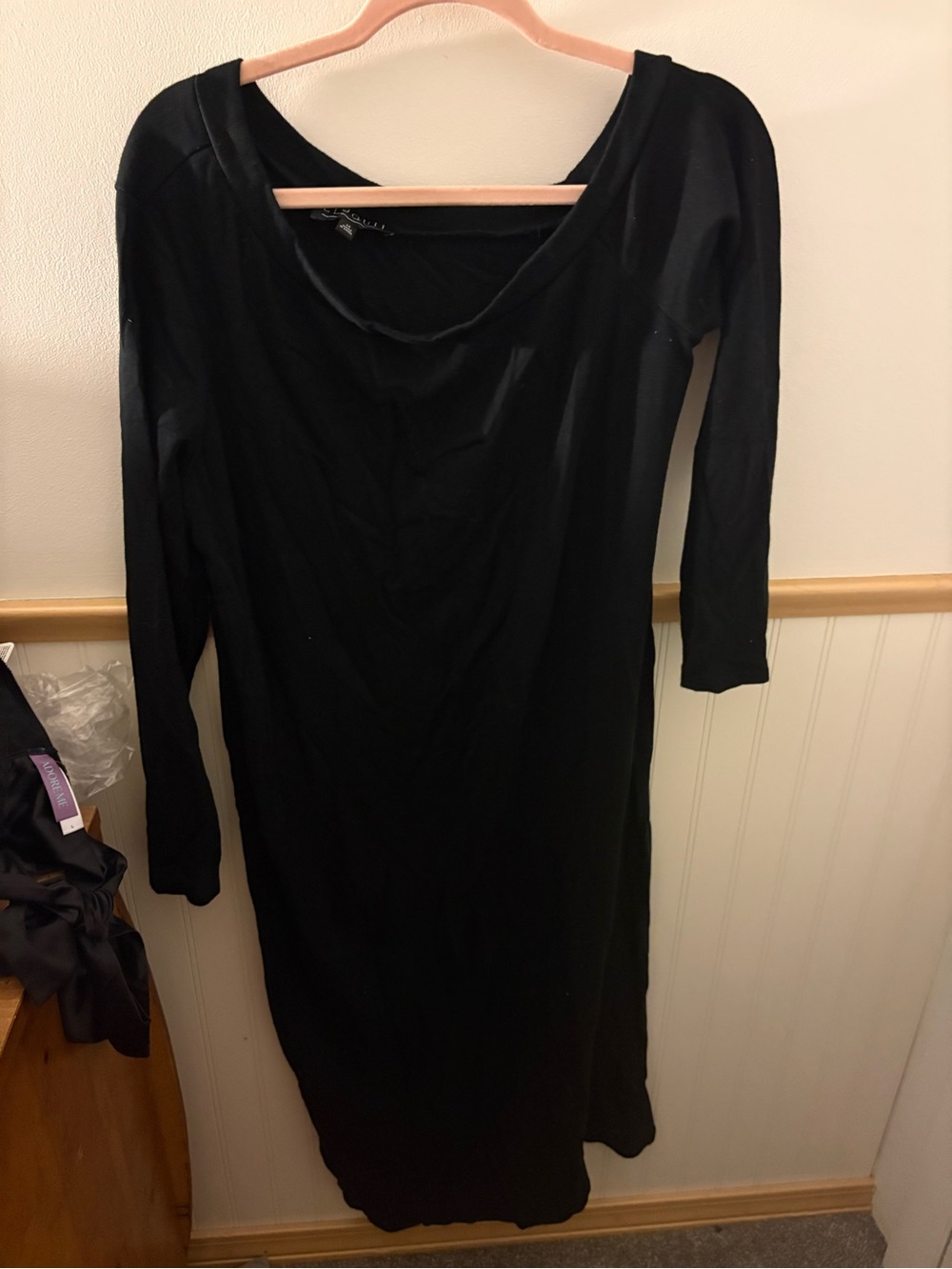 ELOQUII Womens Size 14 Black Cowl Neck 3/4 Sleeve Midi Sheath Dress